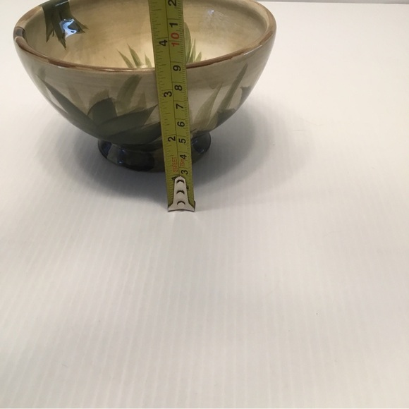 Tabletops Gallery KONA Footed Soup Cereal Bowls SET Of 2 Handcrafted Palm Tree - Picture 9 of 9